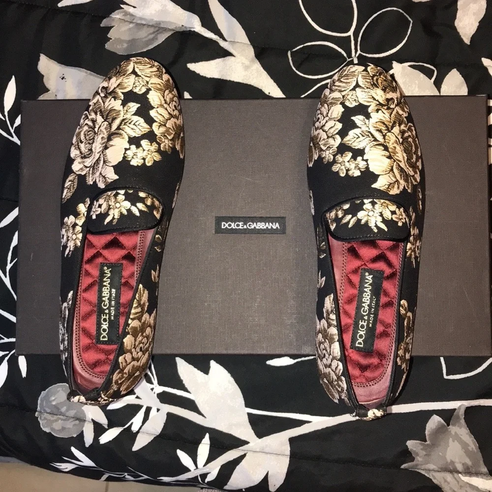 Dolce&Gabbana Authentic Embroidered Slip On Dress Shoes - Picture 2 of 14